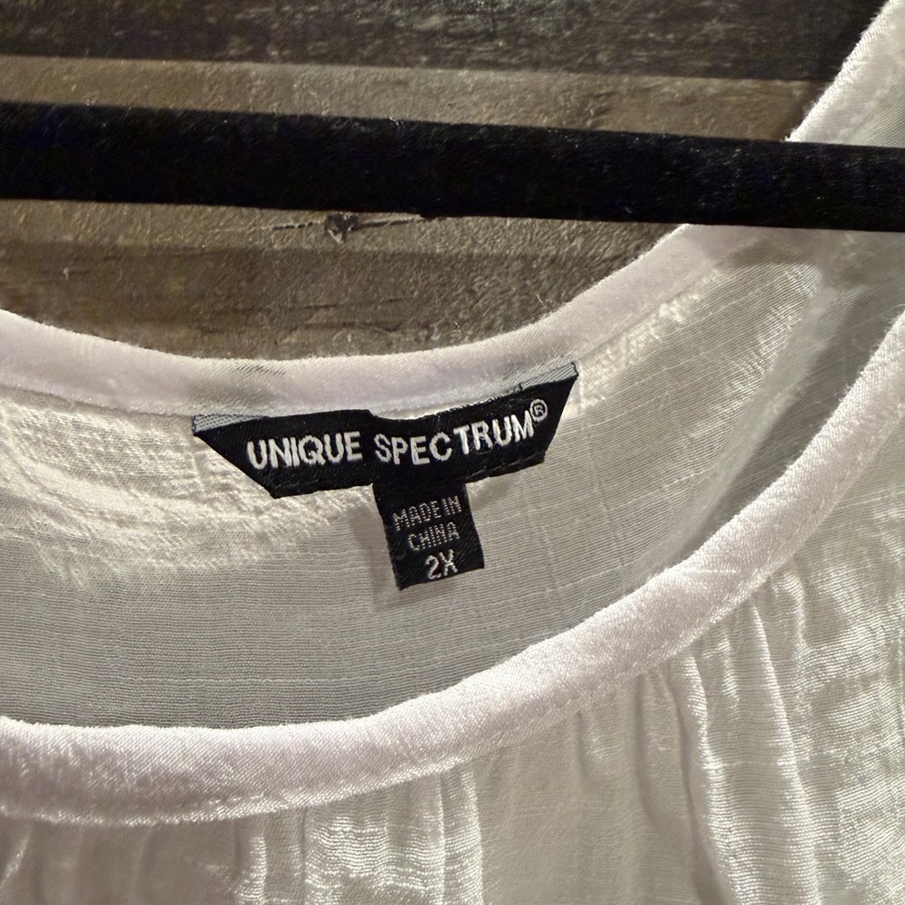 Unique Spectrum White Blouse with Crochet Details - Picture 3 of 4